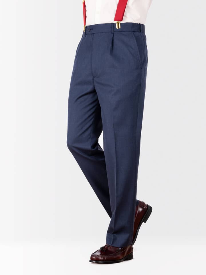 Men's Indigo Blue Deluxe Wool & Silk Pants