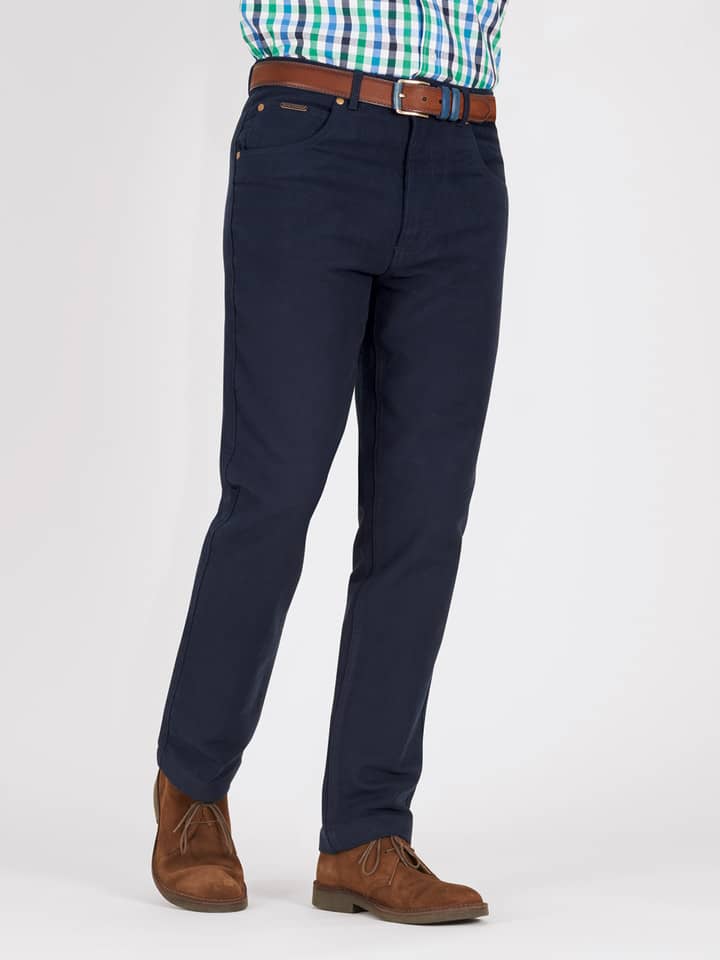 Men's Indigo Dark Blue Moleskin Jeans