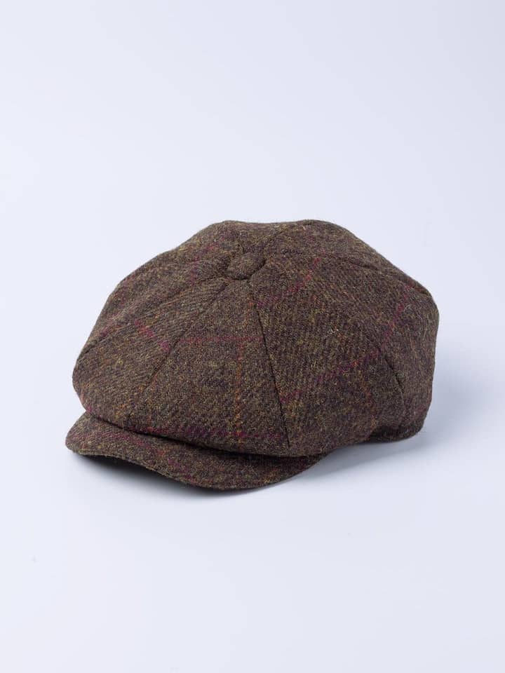 Men's Bronze Harris Tweed Baker Boy Cap