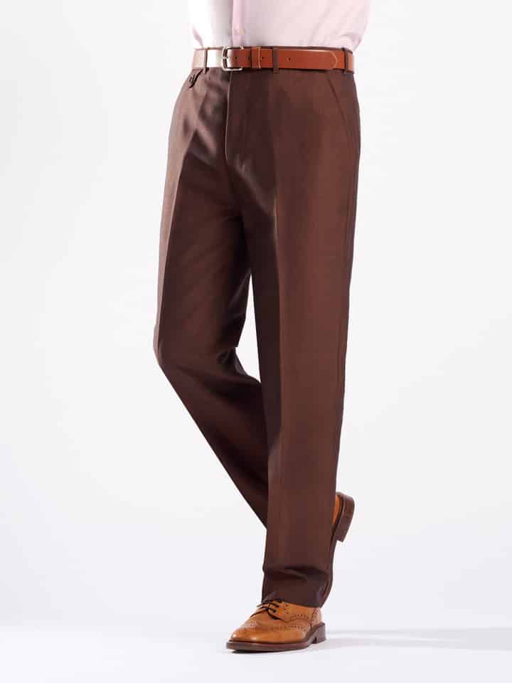 Chestnut Luxury Wool & Mohair Two Tone Pants